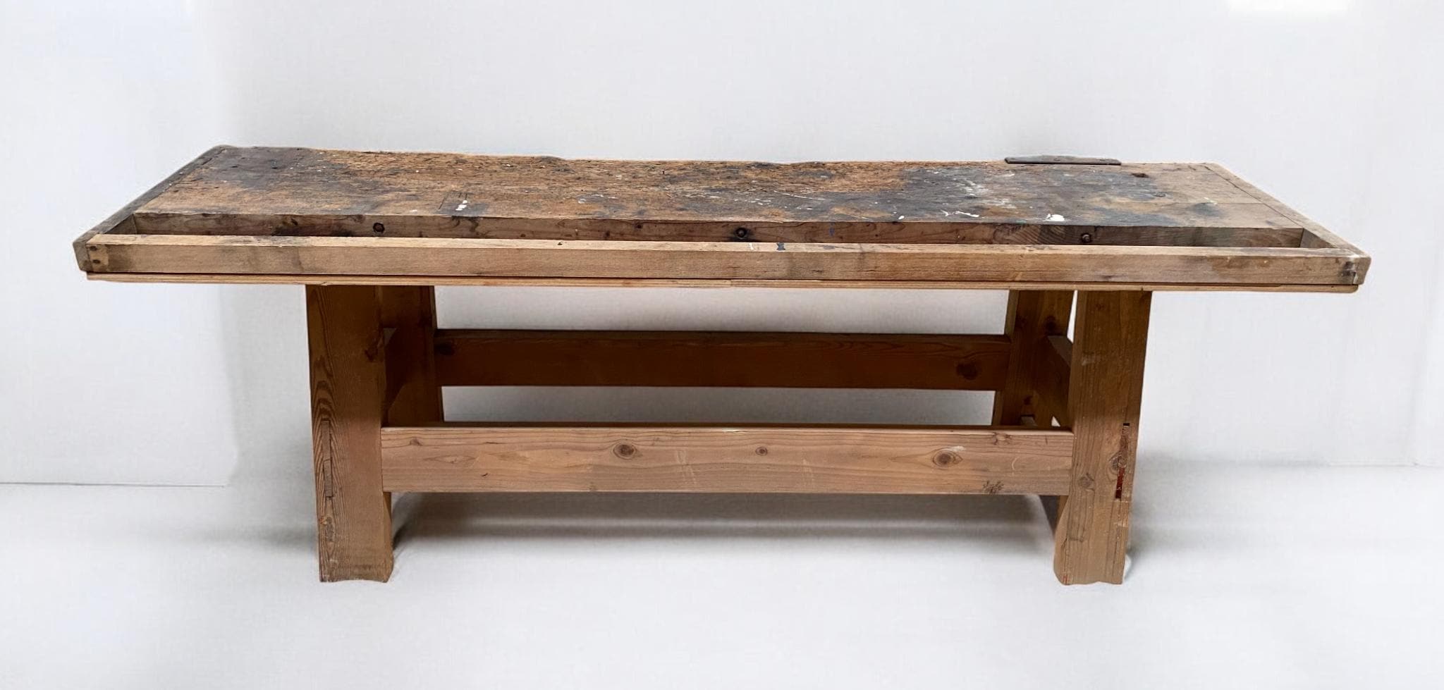 Rustic Working Table Rustic Work Table, Vintage Carpenter's Workbench, Woodworking Console ...