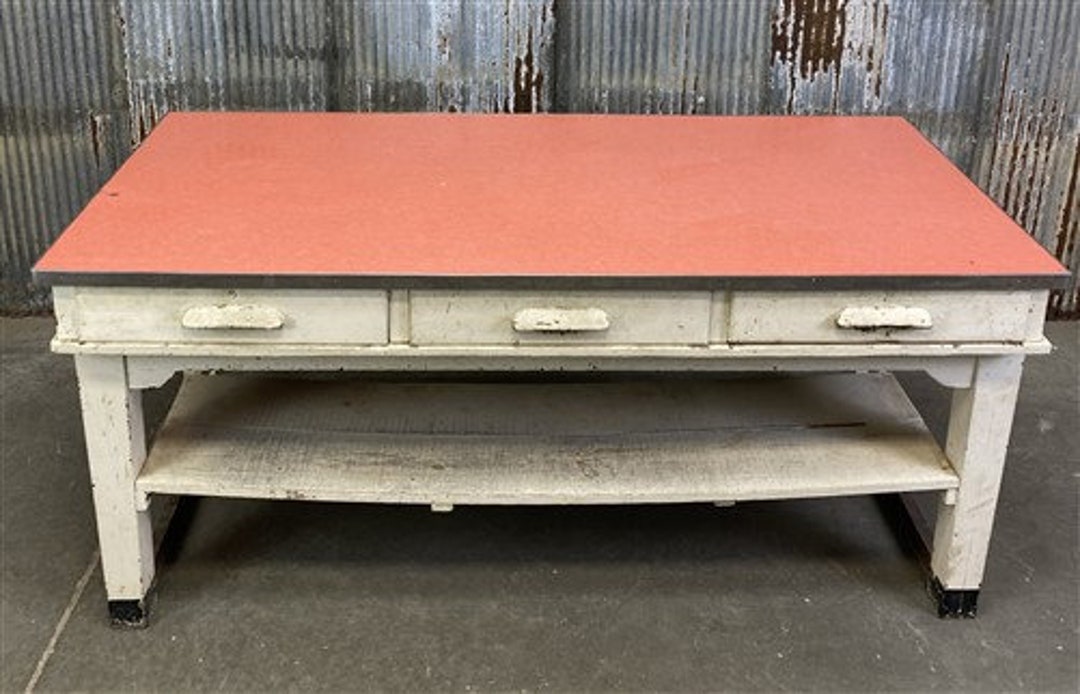 6' Harvest Table, Vintage Wood Farmhouse Table, Rustic Farm Table