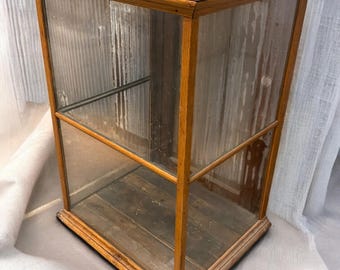 Wood Framed Glass Vintage Showcase, Country General Store, Countertop Display, Z