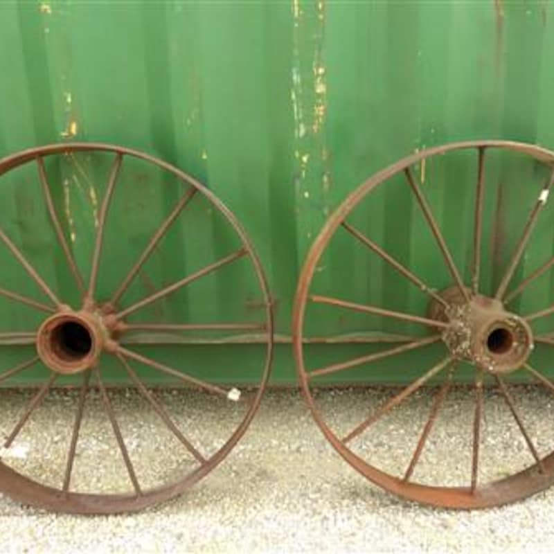 Antique Metal Wagon Wheels - Etsy