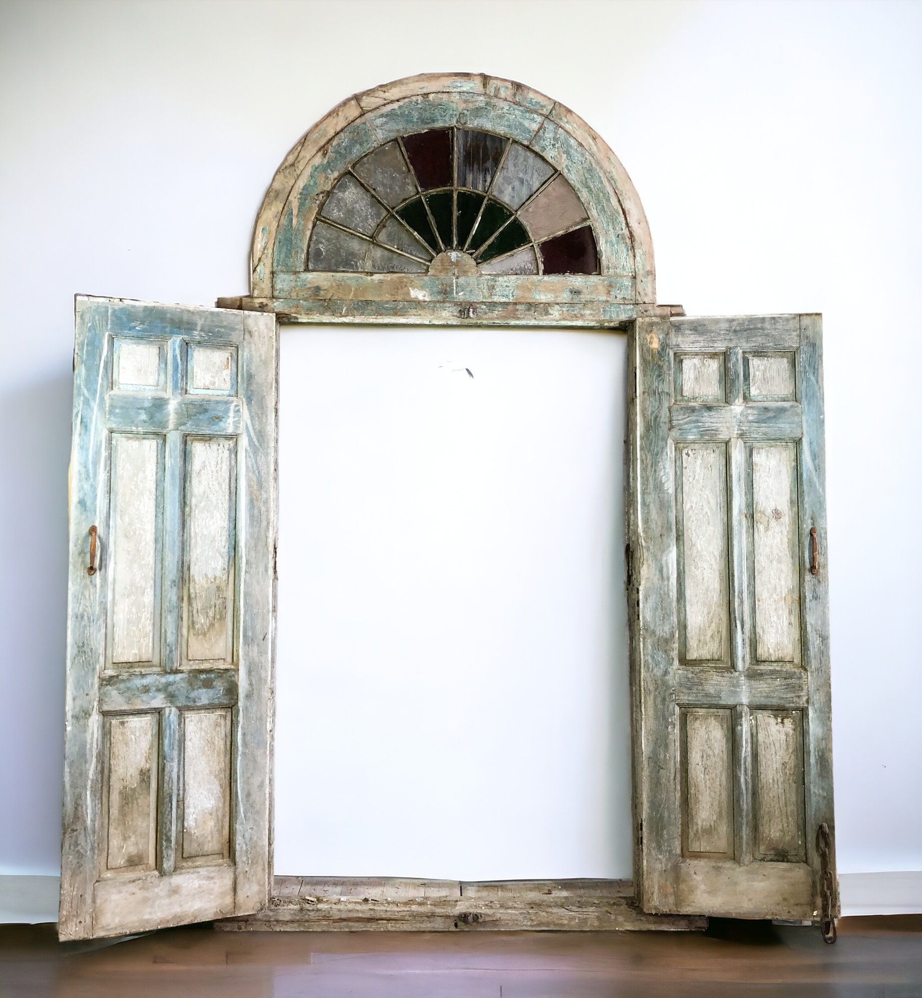 フランス アンティーク French Arch Doors ドア Antique Arched French Double Doors (51x107) European Door
