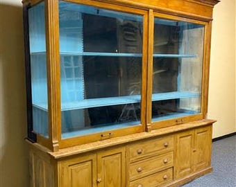 8' Retail Store Display Cabinet, Vintage Apothecary, Backbar, Display Case, A
