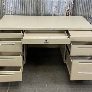 Vintage Mid Century Desk Home Office Furniture Desk With Drawers ...