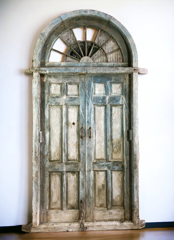 フランス アンティーク French Arch Doors ドア Antique Arched French Double Doors (51x107) European Door