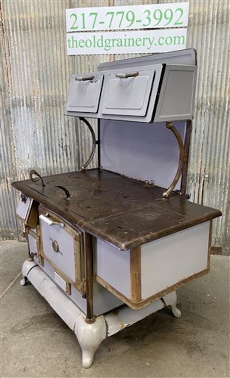 Quick Meal Enamel & Cast Iron Stove Vintage Wood Burning Etsy