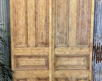 Pair Vintage American Doors (48x84) 5 Panel Interior Sliding Door w/ Roller