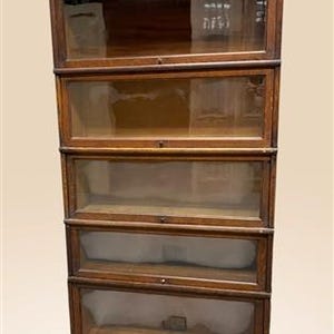 Globe-Wernicke Barrister Bookcase, Vintage Lawyer Cabinet, Stacking Bookcase, H