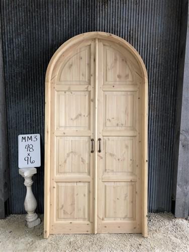 Antique French panel door with metal (101.5x48) G0984s