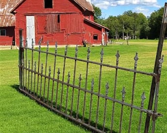 Wrought Iron Vintage Fence Panel (95x36.5) Architectural Salvage, Garden Art A17
