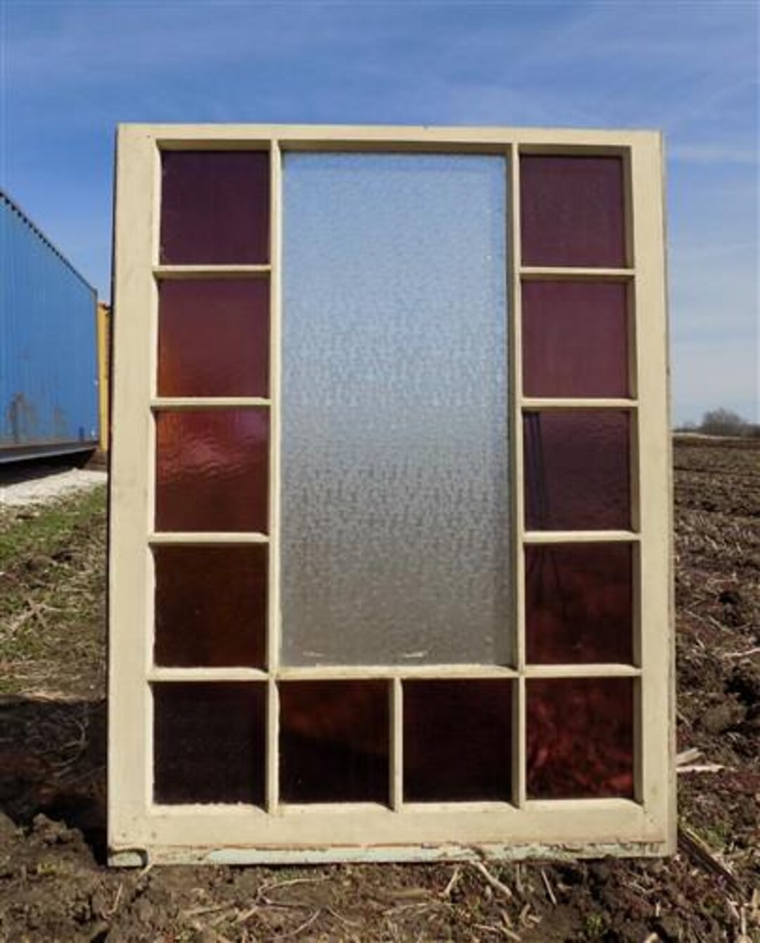 Antique Stained Glass, Rectangular Church Window, Architectural Art ...