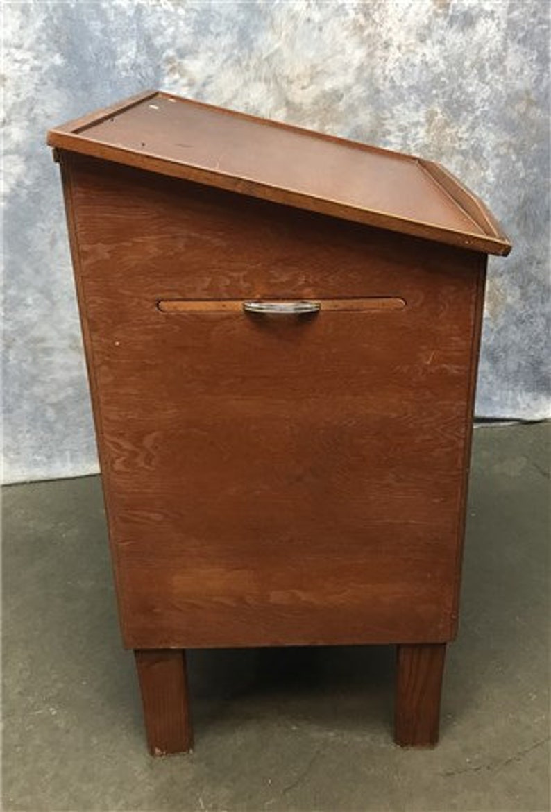 Wood Standing Desk Slant Top Lid Desk Writing Table Front Etsy