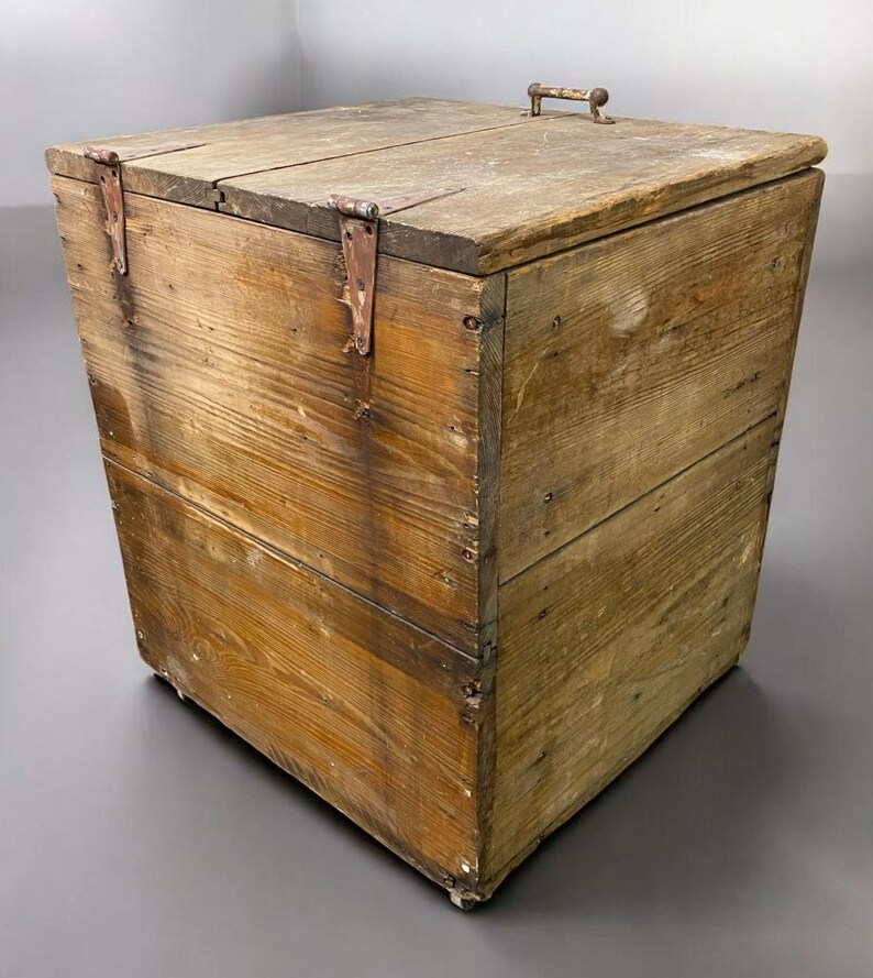 Rustic Ice Chest Antique Wooden Ice Chest, Ice Box, Galvanized Liner, Farmhouse ...