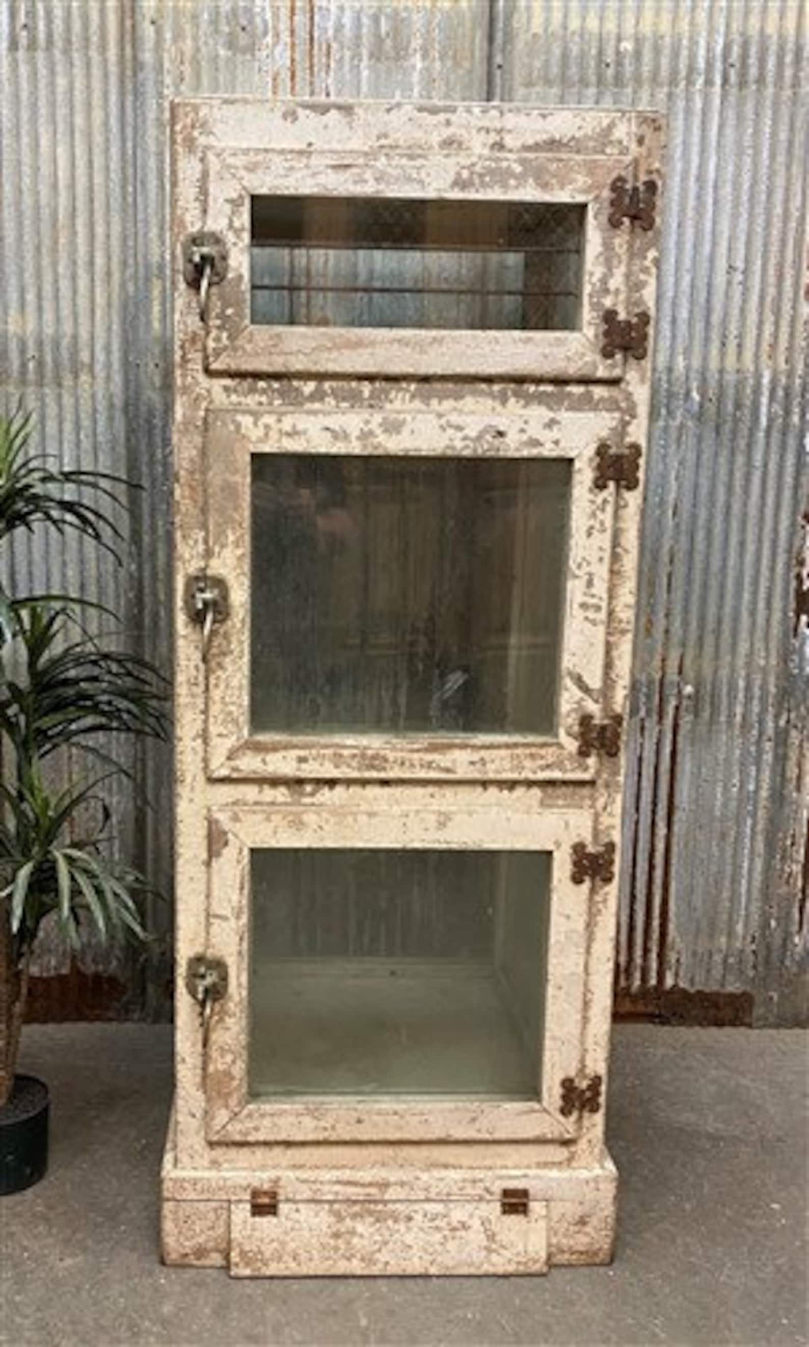 Vintage Chocolate Display Case, Country Store Ice Box, Kitchen Cupboard
