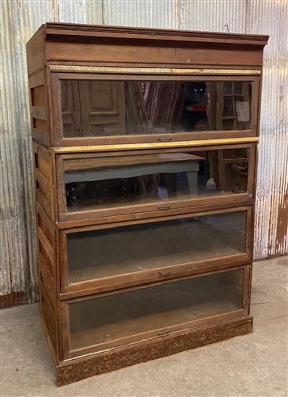 Barrister Bookcase Vintage Lawyer Cabinet Stacking Bookcase