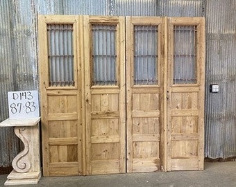 Antique French Double Doors (87x83.5) Iron Wood European Old World