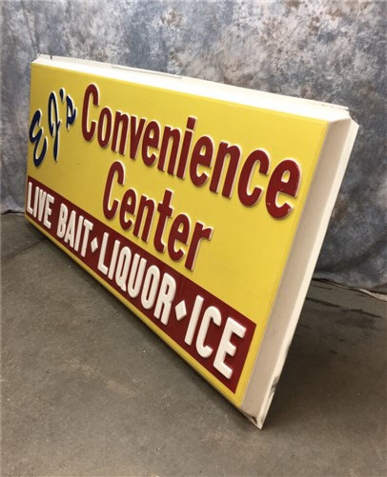 Vintage EJ's Convenience Store Advertising Sign Plastic Etsy