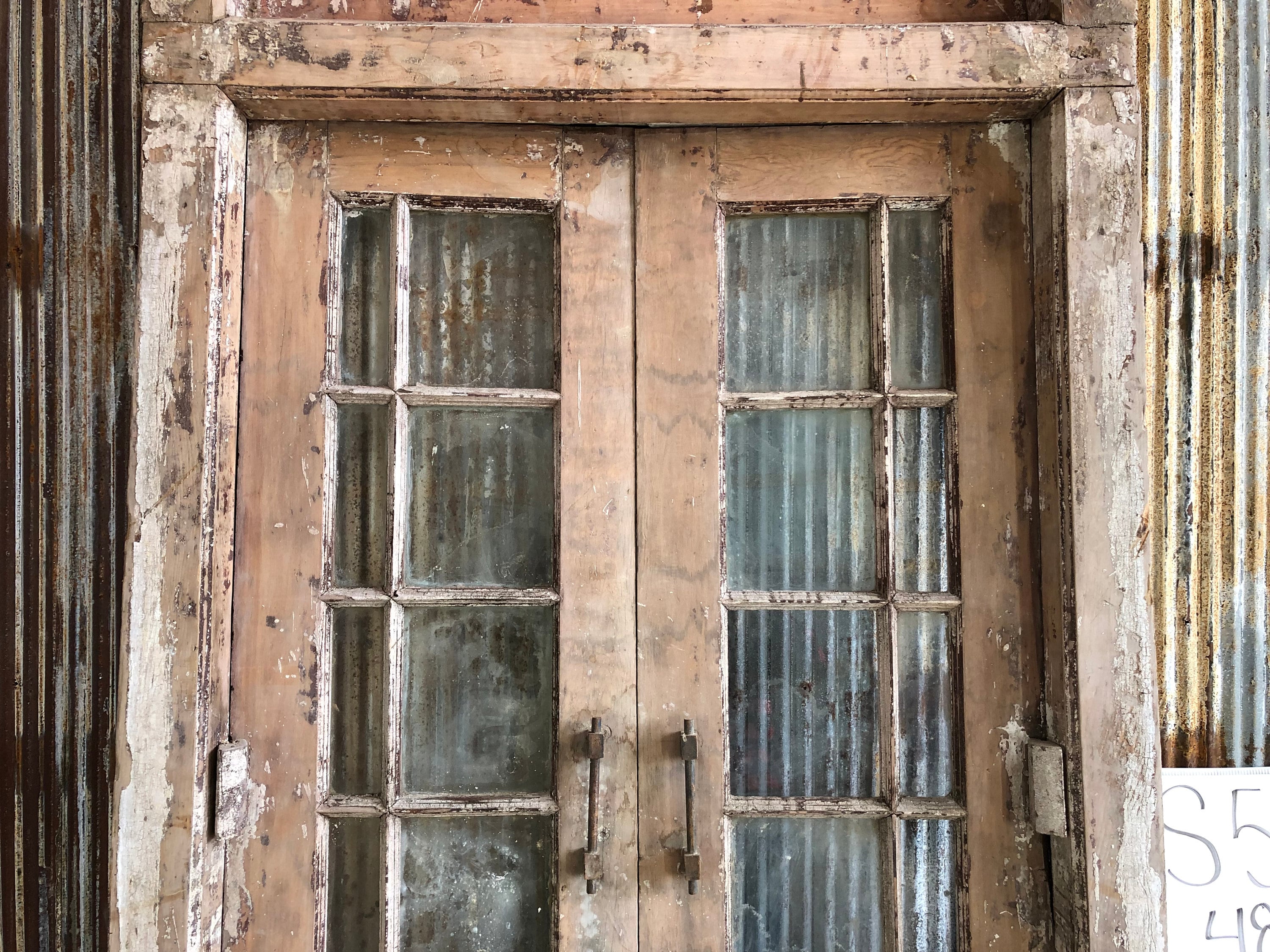 Antique Arched French Double Doors (48x108) European Door