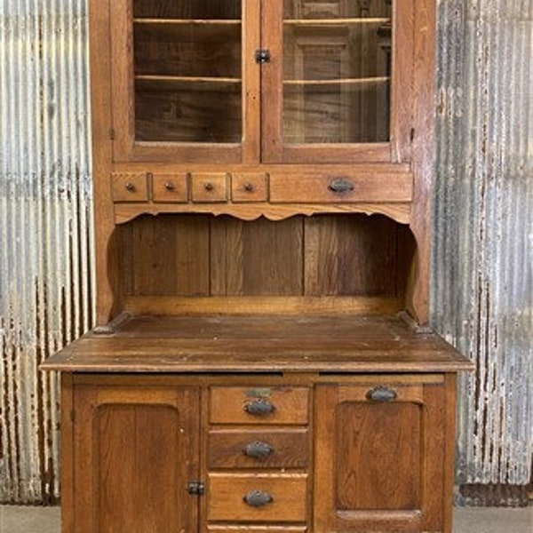 Vintage Hawkeye Kitchen Cabinet, China Hutch, Display Case, Pantry, Dining Room, Buffet, Vintage Hutch, Cupboard, Display Cabinet