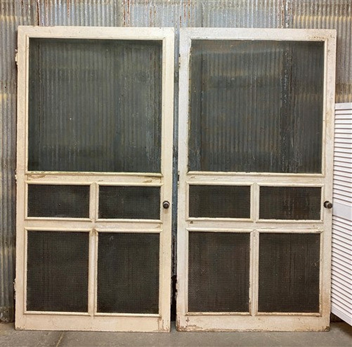 Antique American Screen Doors 45.5x88.5, Architectural Salvage, Vintage