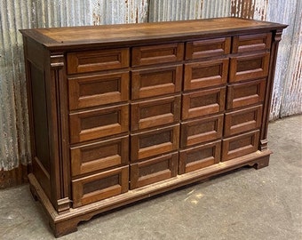 Vintage General Store Counter, Multi Drawer Storage Cabinet, Dining Room Buffet, Home Office Furniture, Wood Cabinet, Credenza