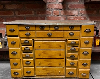 Watchmaker Bench, Vintage Jewelers Workbench, Entry Hall Table, Industrial Age C