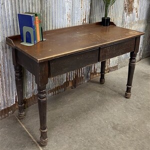 Vintage Wood Desk with Drawers, Writing Desk, Teachers Desk, Mid Century Desk, D, Student Desk, Solid Wood, Knee Hole Desk, Computer Desk