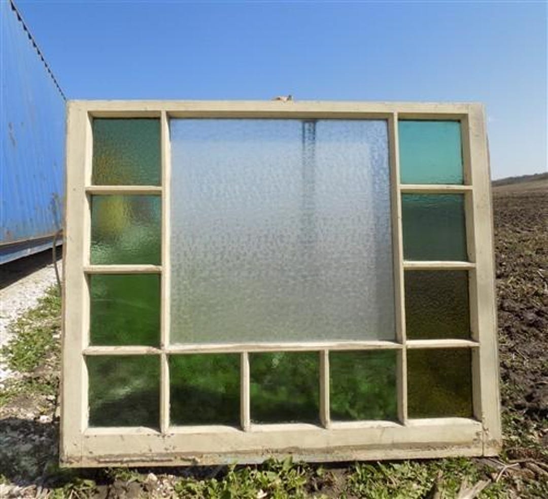 Antique Stained Glass, Rectangular Church Window, Architectural Art ...
