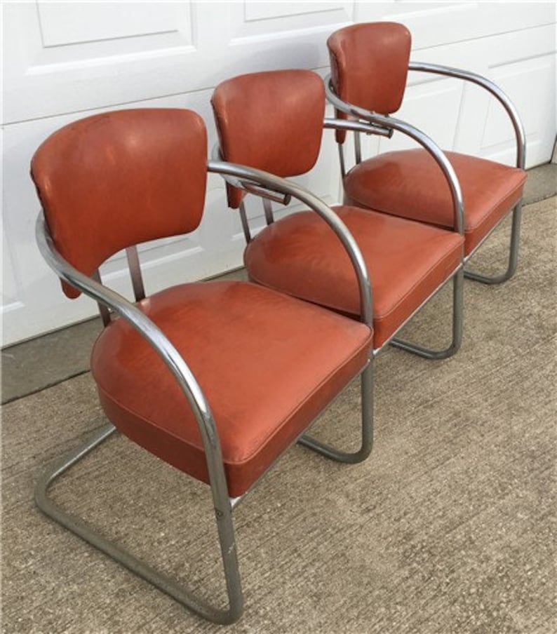 3 Seat Mid Century Airport Reception Waiting Room Chairs Salon Etsy