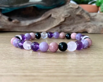 Grief Support Bracelet | Loss, Bereavement and Emotional Support Crystals | 6mm Small Bead Bracelet