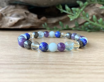 Bracelet de soutien pour le TDAH, cristaux anti-anxiété et anti-stress pour adultes et enfants, sensibilisation aux TOC TDAH, bracelet extensible de 6 mm