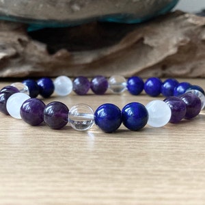 Migraine Support Bracelet | Headache & Stress Relief | Clear Energy Blockages | Acupressure Bracelet | Choose 6mm or 8mm Gemstone Beads