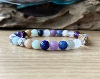 Anxiety Bracelet, Healing Crystal Anxiety Bracelet, Relaxing Crystals, Stress Relief Gemstones, Help With Worry