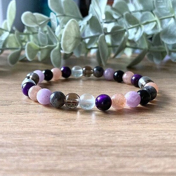 Courageous Spirit Bracelet, Manifest Courage & Strength, Transformation, Vitality, Self Esteem, Moxie Bracelet, 6mm Gemstone Beads