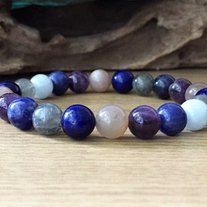 Third Eye Chakra Bracelet | Ajna 6th Chakra Energy | Enhance Intuition and Insight | Choose 4mm, 6mm or 8mm Beads