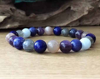 Third Eye Chakra Bracelet | Ajna 6th Chakra Energy | Enhance Intuition and Insight | Choose 4mm, 6mm or 8mm Beads