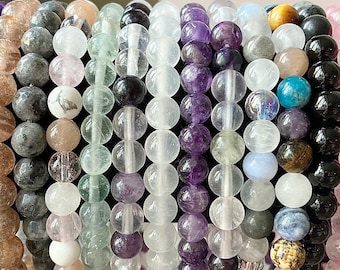 Pulsera de piedras preciosas personalizada / Pulsera de piedras preciosas personalizada / Joyería de energía cristalina / Elige tus propias piedras / Cuentas de piedras preciosas de 6 mm