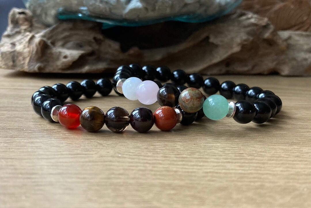 Lot De 2 Bracelets En Pierres Précieuses Ajustables - Idéal Fertilité, Sans Marque, Perles Noires