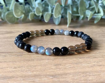 Grounding and Protection Bracelet, Aura Shield, Negative Energy Defense Cloak, 6mm