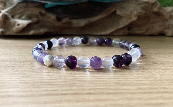 Beaded Violet Fluorite Bracelet