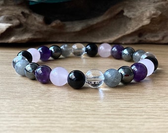 Empath Protection Bracelet | Crystal Aura Protection | Energetic Shield Bracelet | Empathic Soul Support | Choose 4mm, 6mm or 8mm Beads