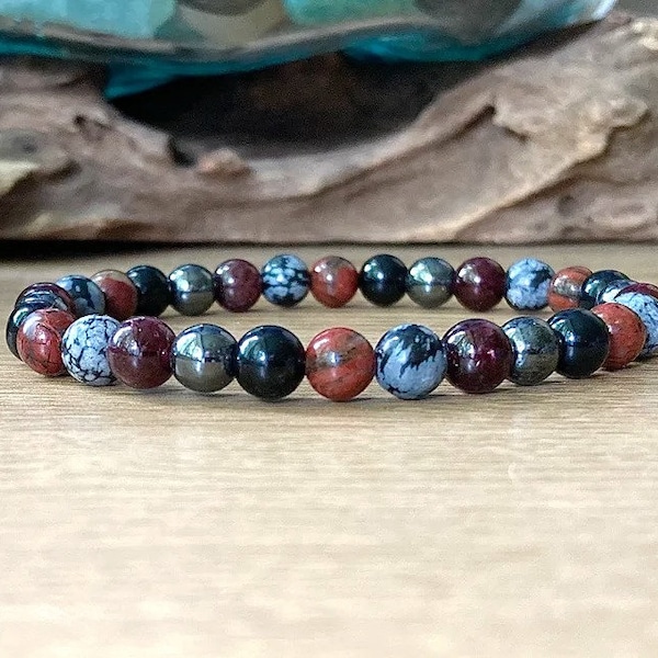 Root Chakra Bracelet, Ground & Centre, Stability and Balance, Enhance your Root Chakra, 6mm Beaded Stretch Bracelet