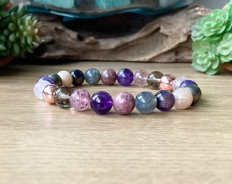 Empath Protection + Support Bracelet | Deflect, Shield, Release Negative Energy | Choose 6mm or 8mm AAA Grade Gemstone Beads