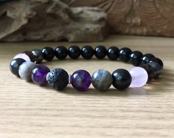 Empath Protection Gemstone Bracelet | Aura Shield Jewelry