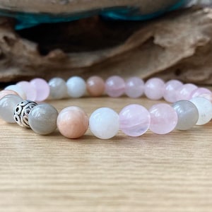 Fertility Bracelet | Conception Pregnancy Gift |  Moonstone, Rose Quartz, Labradorite | Fertility Boosting Crystals | 8mm Beads