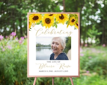 Celebration of Life Welcome Sign Sunflower Funeral Welcome - Etsy
