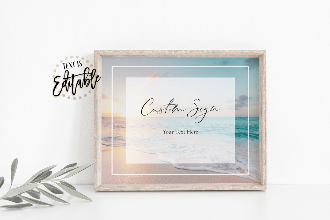 Ocean Sunset 10x8 Sign, Custom Sign, Celebration of Life, Memorial, Any ...