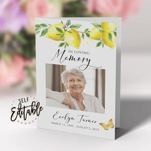 Programa Funerario Lemons, Servicio Funerario, En Memoria de Nuestro Señor, Mariposas Doradas, Celebración de la Vida, Tamaño Carta (EE. UU.), Servicio Conmemorativo, Obituario