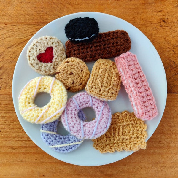 Crocheted Cookies - play food biscuits