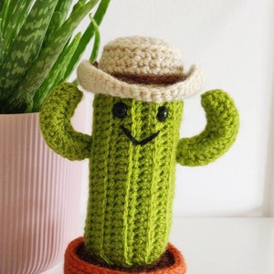 Crocheted Cowboy Cactus - customisable - perfect for housewarming, desk, plant collection, gift