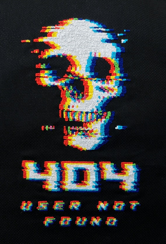 404 USER NOT FOUND - Cross Stitch Pdf Pattern, Glitch